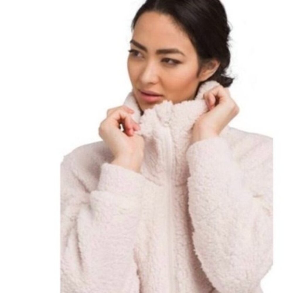 Women's PrAna Permafrost Plush Cozy Fleece Full Zip Jacket Ivory Size Small EUC - Picture 7 of 9